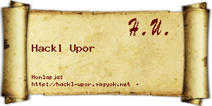 Hackl Upor névjegykártya